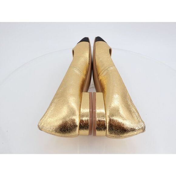 Steve Madden Blair Ballet Flats Size 11M Gold Black Cap Toe Slip On Shoes - Picture 8 of 12